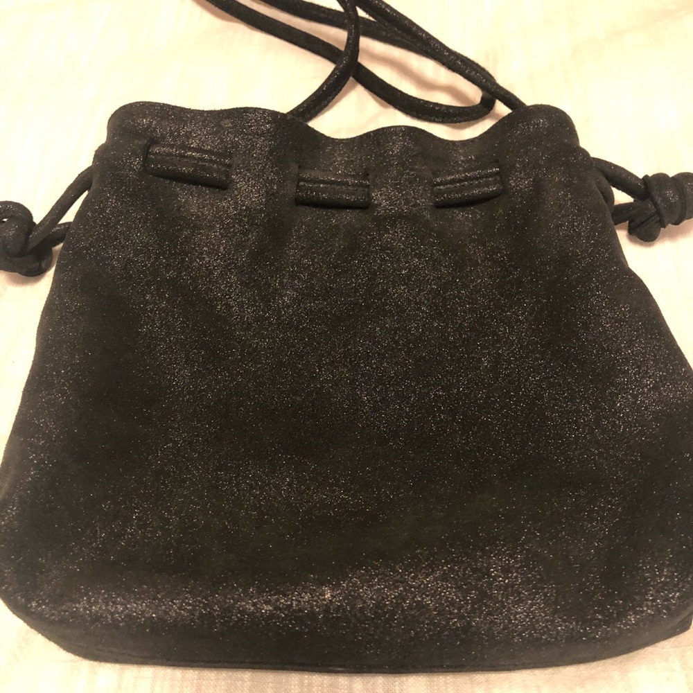 Clare V Henri Petite Black Metallic Bag